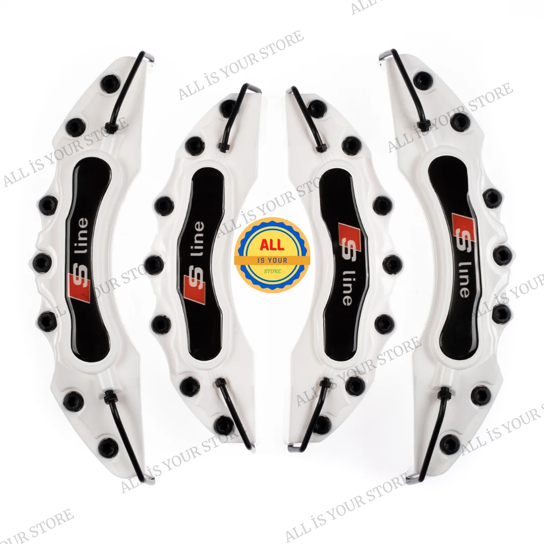 FOR AUDI S-LINE WHITE Caliper Cover 4Pcs 16 to 21 Inches Auto Replacement Parts Accessories and Brake System Best Quality