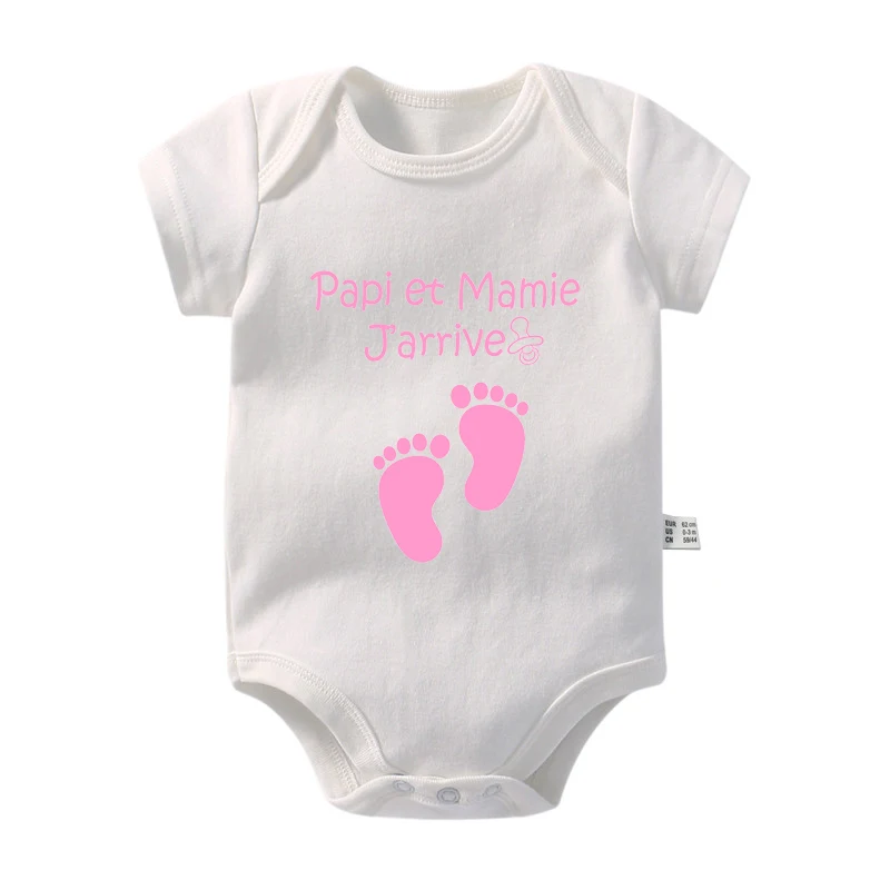 Funny Baby Announcement Bodysuits Grandpa Grandma I\'m Coming Newborn Baby Boys Girls Cotton Romper Body Pregnancy Reveal Clothes