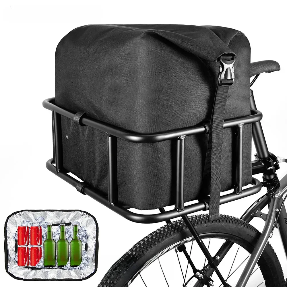 AliExpress NONE Rear Bike Basket With Large Rear Bike Rack Basket for Bike,Heavy Duty Metal Rear Bicycle Basket Perfect Mount for Electric Bike