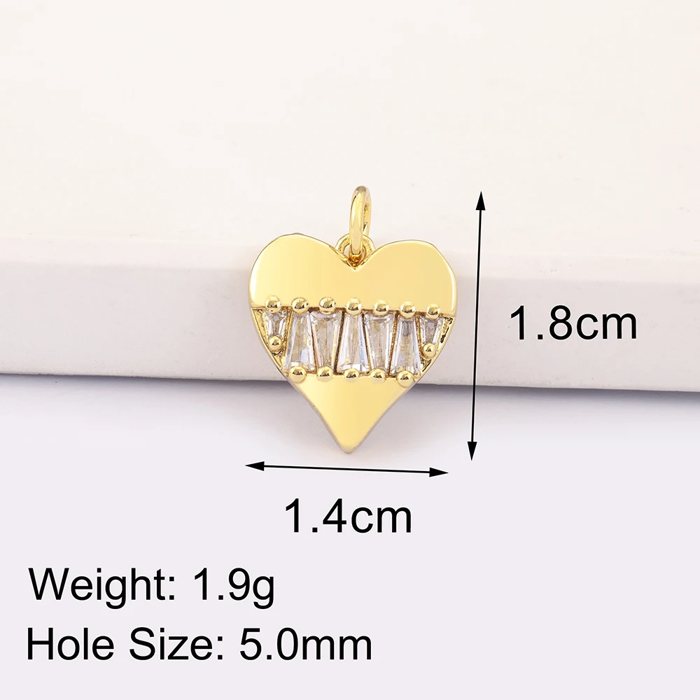 Romantic Love Heart Copper Pendant for Women Fashion Zirconia DIY Necklace Charm Handmade Jewelry Making Supplies Accessories