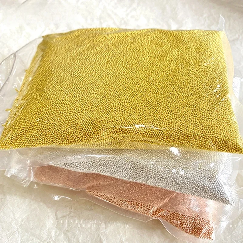 0.4/0.6/0.8mm koraliki do paznokci ozdoby do paznokci srebrne różowe złoto mikro kulki Charms zdobienie paznokci dżetów materiały dekoracyjne — zdjęcie 2