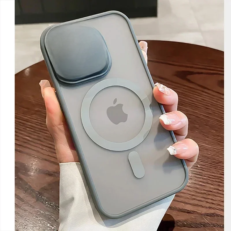 Luksusowe matowe przezroczyste etui na iPhone 17 16 15 14 Plus 13 12 18 Pro Max, kompatybilne z bezprzewodowym ładowaniem magnetycznym Magsafe, odporne na wstrząsy. — zdjęcie produktu 7