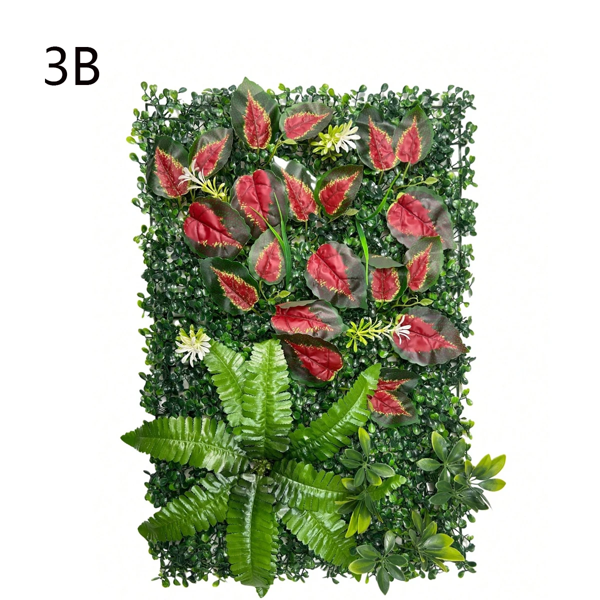 Kunstrasen-Wandpaneel mit Blumen, künstliche Pflanze, Sichtschutz, Heckenschutz, Gras-Hintergrund, grüne Wand, für den Innenbereich, Heimdekoration – Detail 11