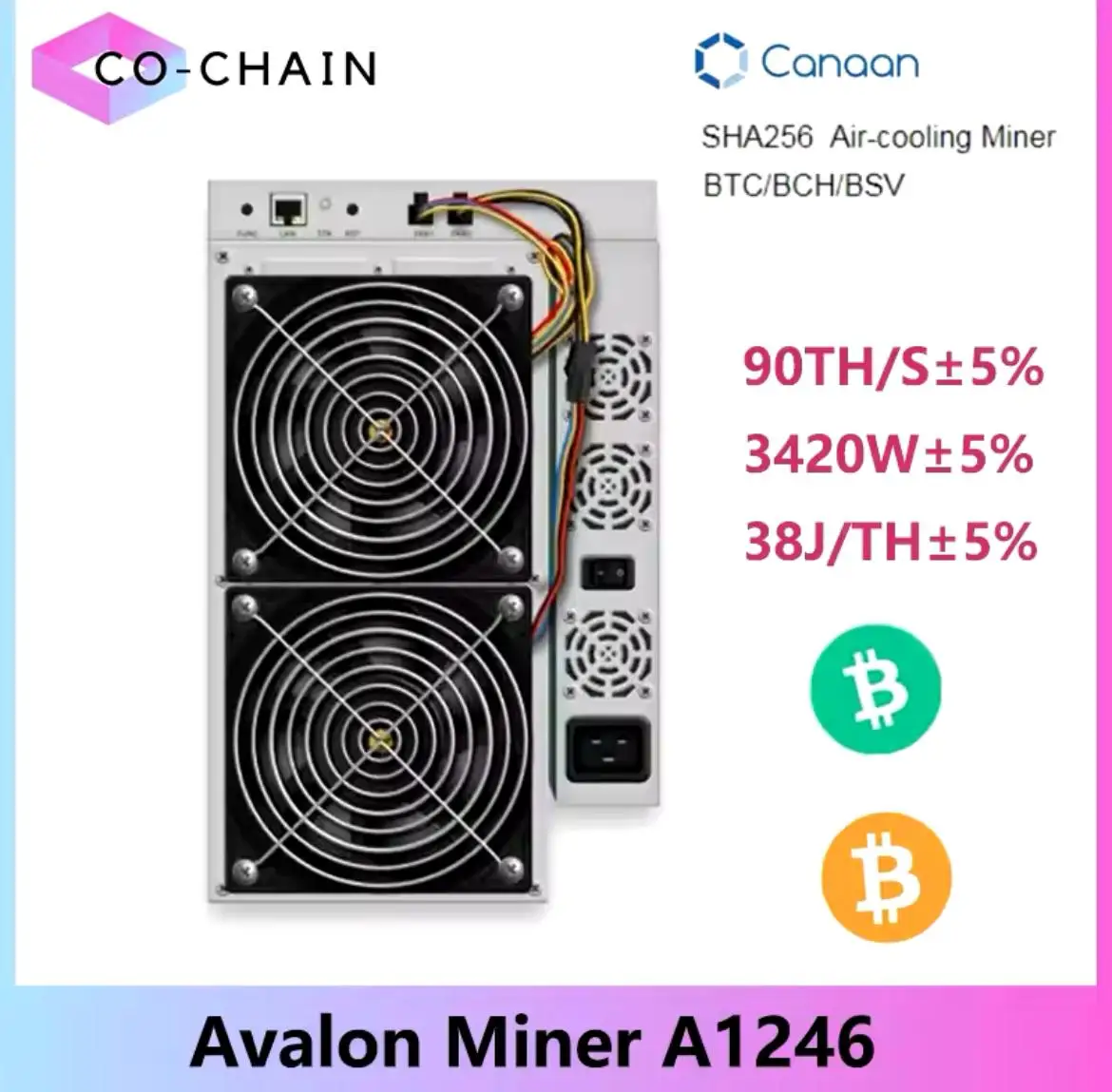 

Горячее предложение BTC Miner Avalon A1246 90Th/s 3420W Bitcoin Crypto Mining Rig Avalonminer 1246 ASIC BTC BCH Miner Avalon 1246 Bitcoin M