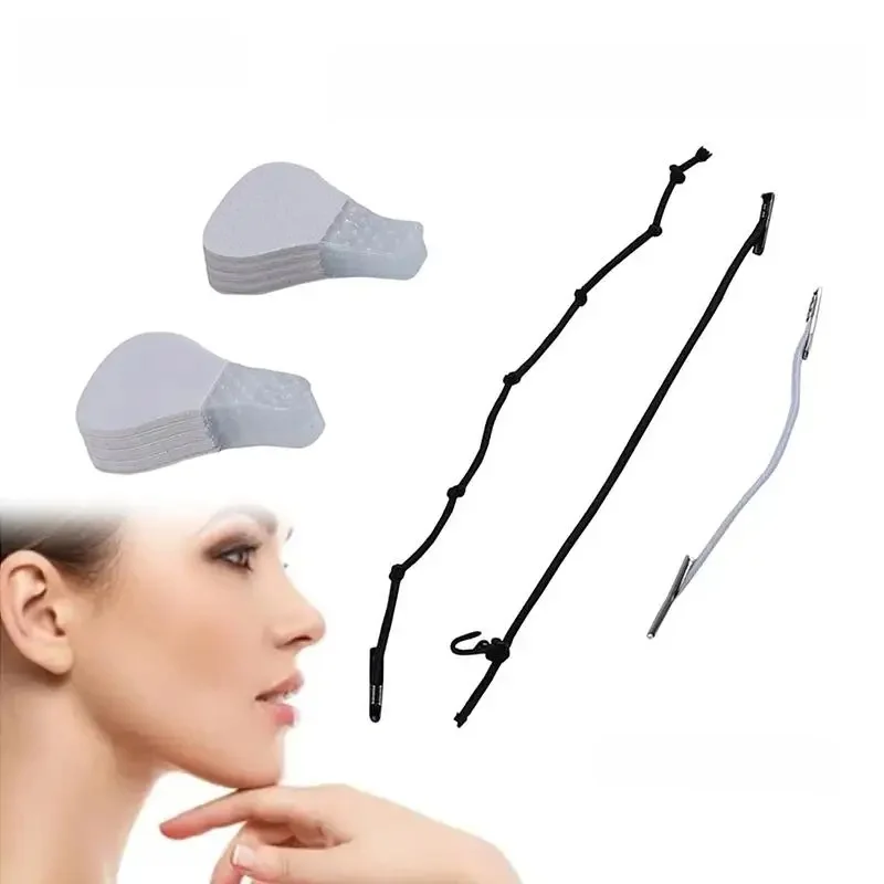 Bandes adhésives en forme de V pour lifting du double ruisseau et du cou, patch de maquillage pour le visage, autocollants invisibles instantanés, 40 pièces