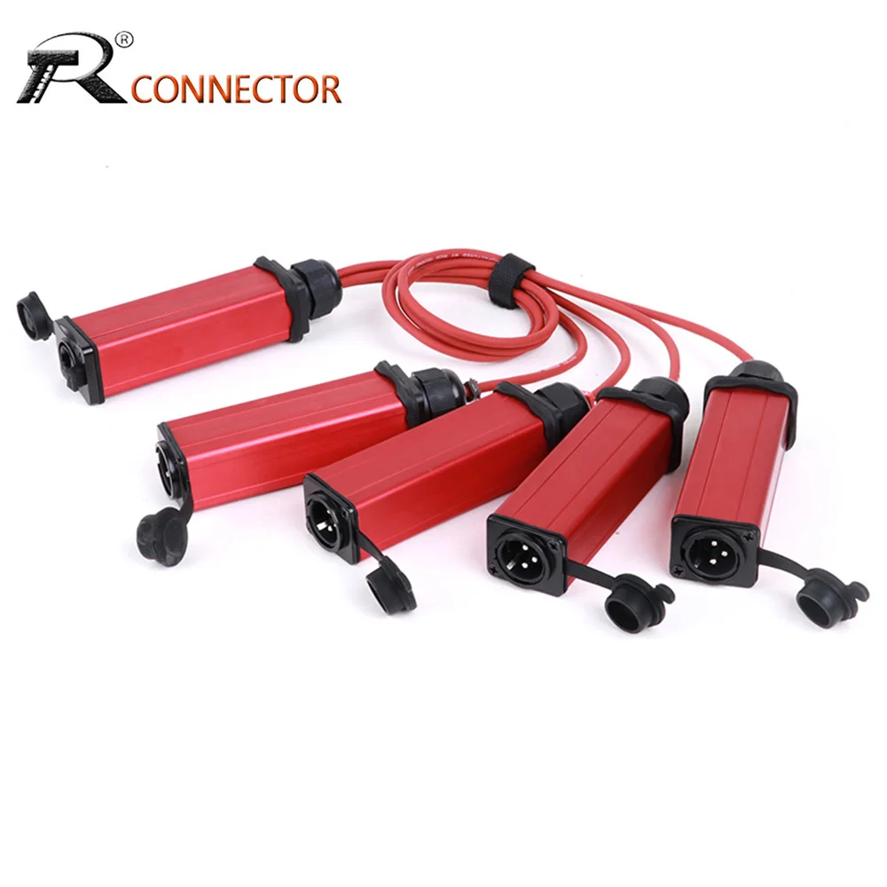 RJ45 to XLR Audio Cable Splitter,RJ45 CAT5 to 4 Channel 3Pin XLR Male Socket Multi Network Receiver Audio Signal Extender Cord