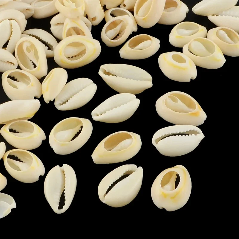 100pc naturalne mieszane Cowrie muszelki koraliki Cowrie muszle PapayaWhip 10 ~ 17x7 ~ 11x3 ~ 6mm — zdjęcie 2