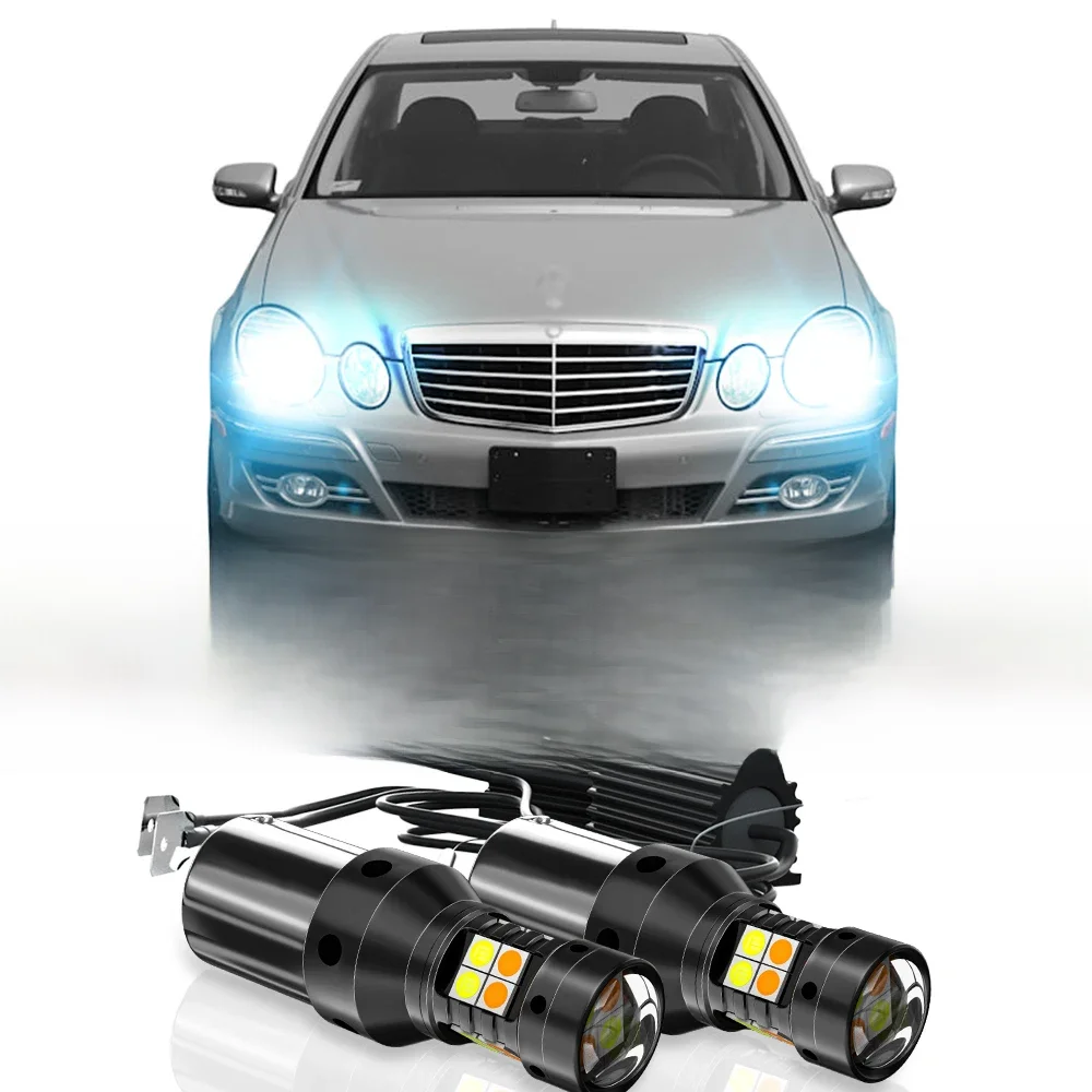 2x LED Dual Mode Blinker Tagfahrlicht Drl Zubehör für Mercedes E-Klasse W210 W211 W212 A207 C207 S210 S211 S212