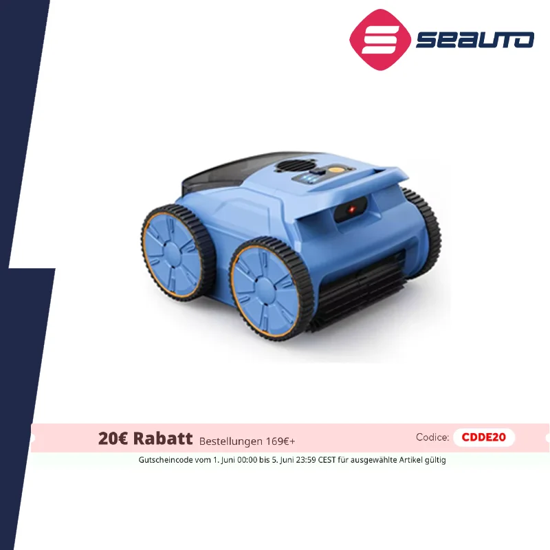 Seauto SAT20 Pool-Staubsauger, 150 Minuten läuft bis zu 2000 Quadratfuß, 45.000 Pa, leistungsstarke