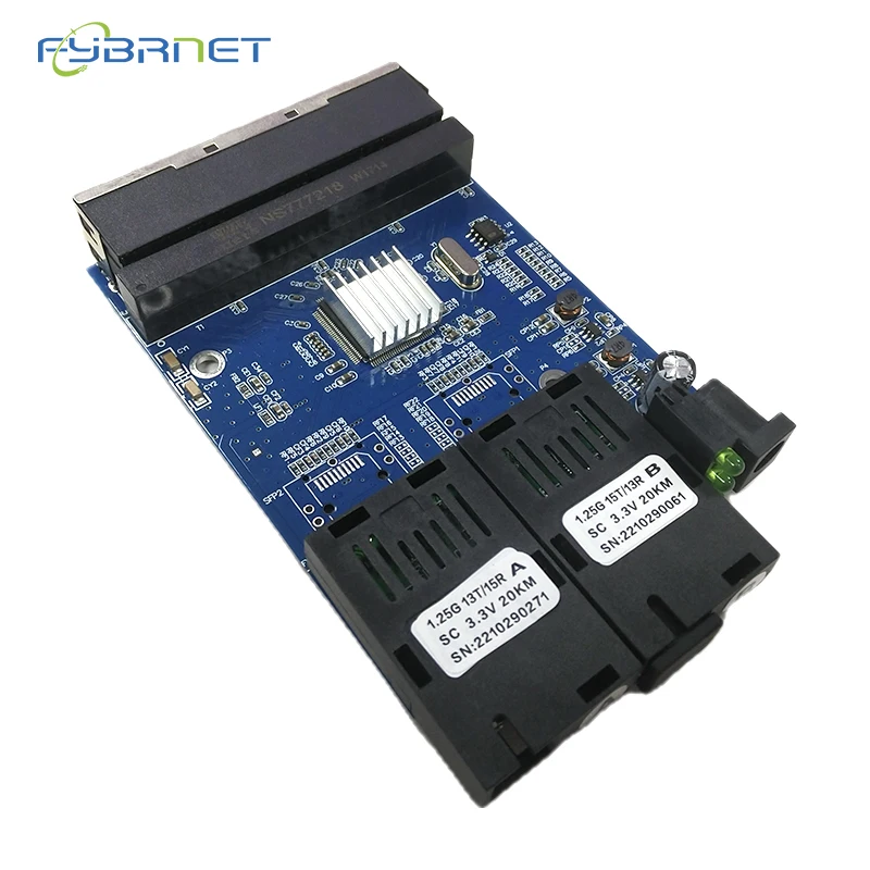 2F4E placa metro Single Mode 4 RJ45 and 2 SC fiber Port Gigabit Fiber Switch 1.25G PCBA Board 4RJ45 UTP 2 SC Ethernet PCBA board