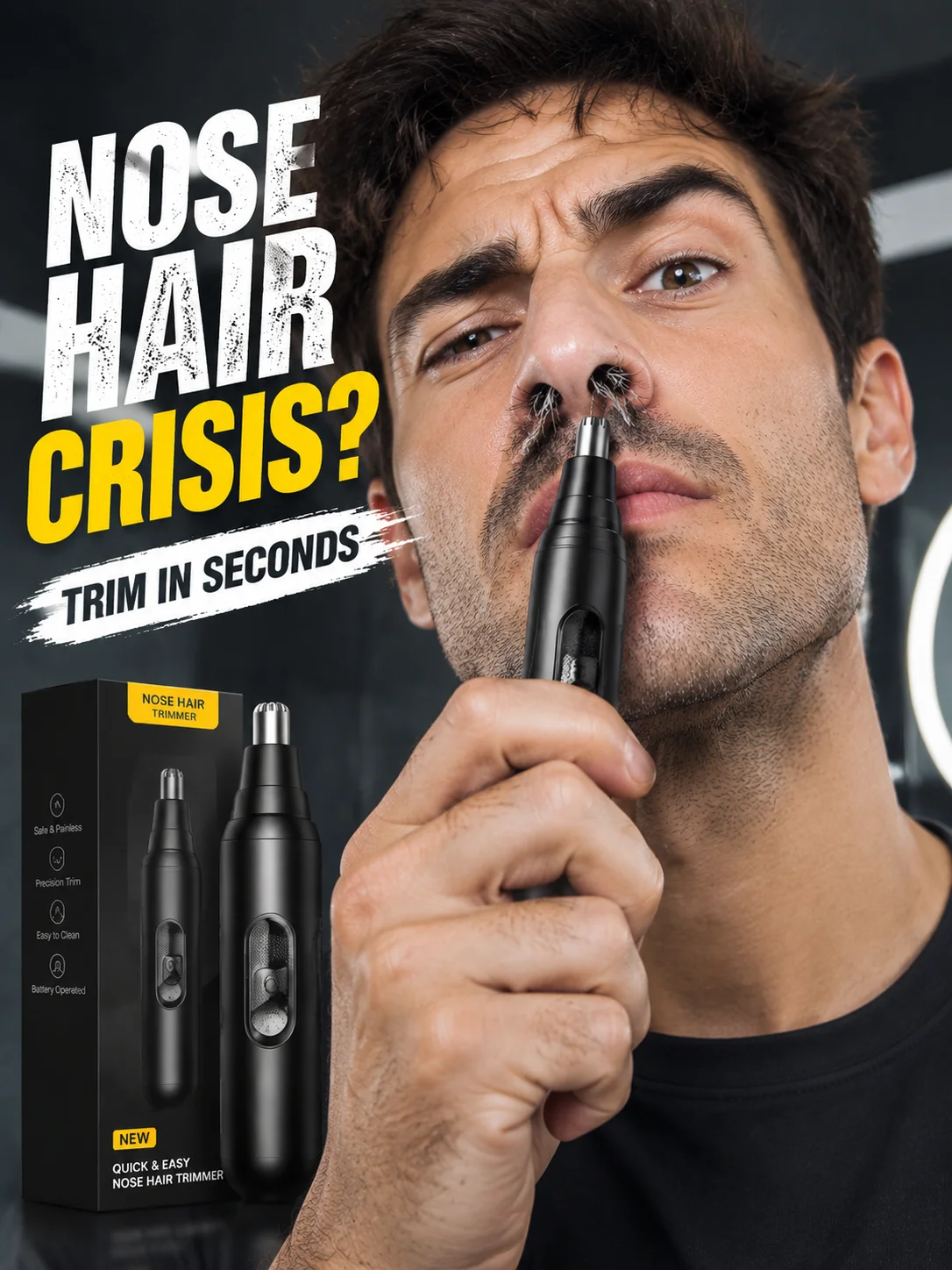 Electric Nose Hair Trimmer USB Rechargeable Trimmer For Trim Unwanted Nose Hairs