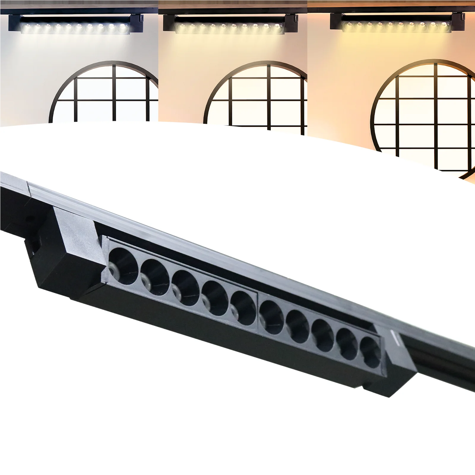 LED Linear Punctual P/Rail 10led 20W Bivolt Black Luminaire