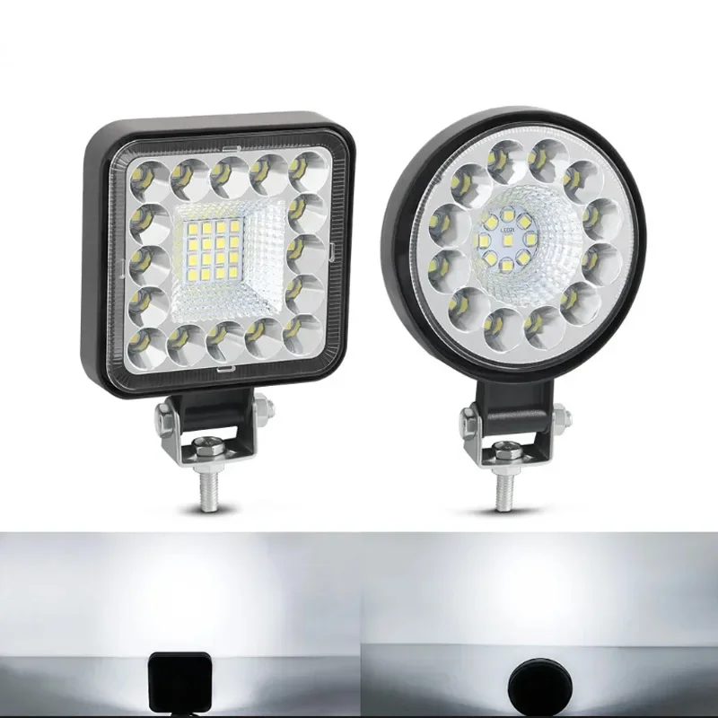 1pcs Led Work Light Mini Square Round 63W 96W Spotlight Fog lights Headlamp For Car Offroad Truck 4X4 Tractor SUV ATV 12V 24V