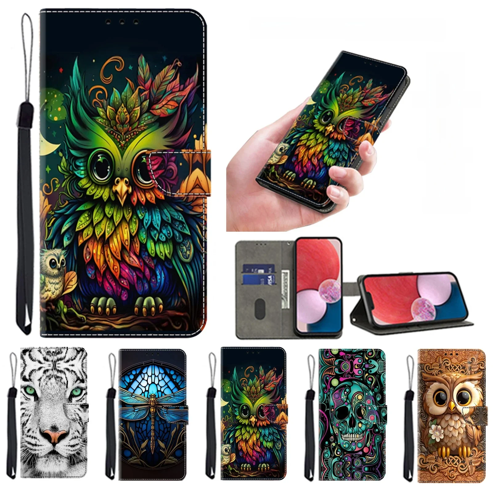 3D Magnetische Flip Lederen Portemonnee Case Voor Samsung Galaxy S25 S24 S23 S22 S21 S20 S10 S10e S9 S8 Plus Ultra FE EDGE 4G/5G - afbeelding 2