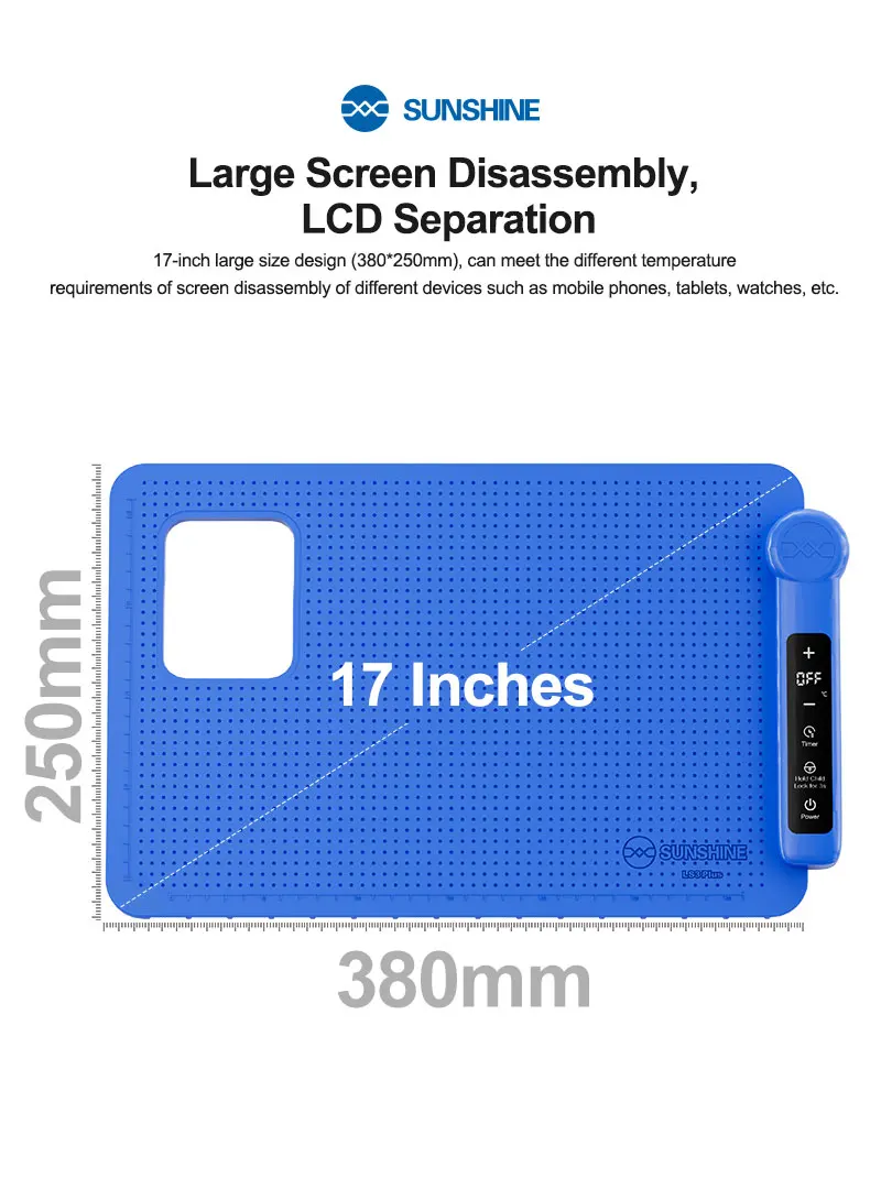 Sunshine LS3 Plus 17 inches LCD Screen Separator 40~120 Degree Adjustable Large Size Screen Removal forMobile Phone and Tablet