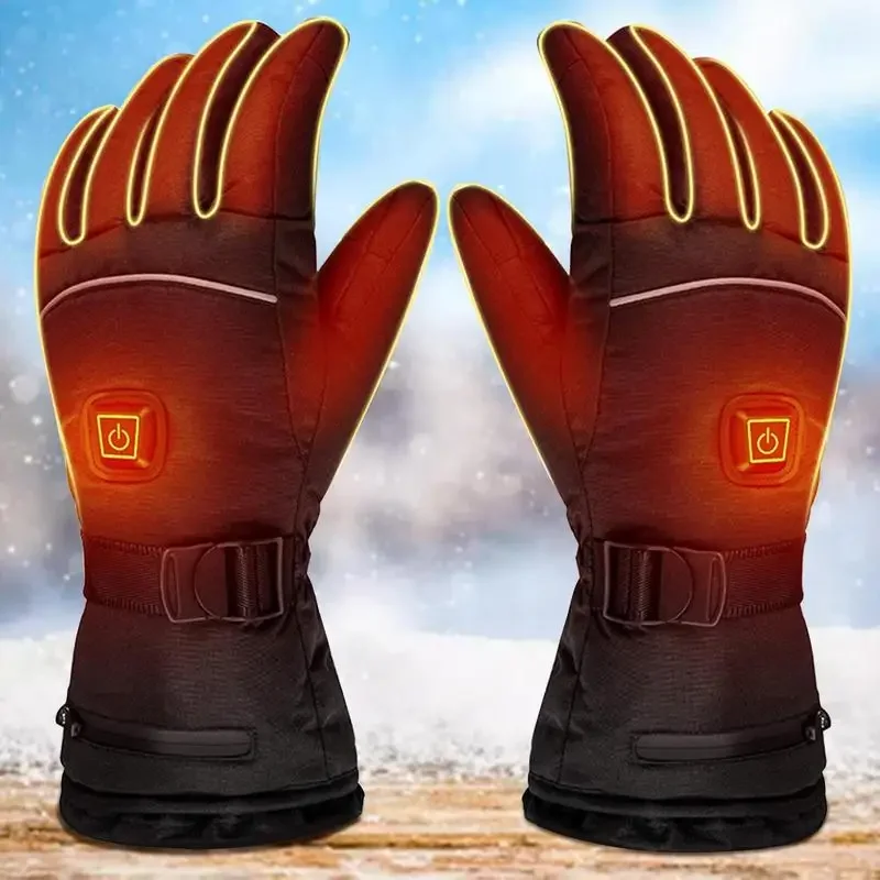AliExpress M/L/XL Winter USB Electric Motorcycle Gloves With Rechargeable Battery Men Women Waterproof Heated Thermal For Cycling Gear