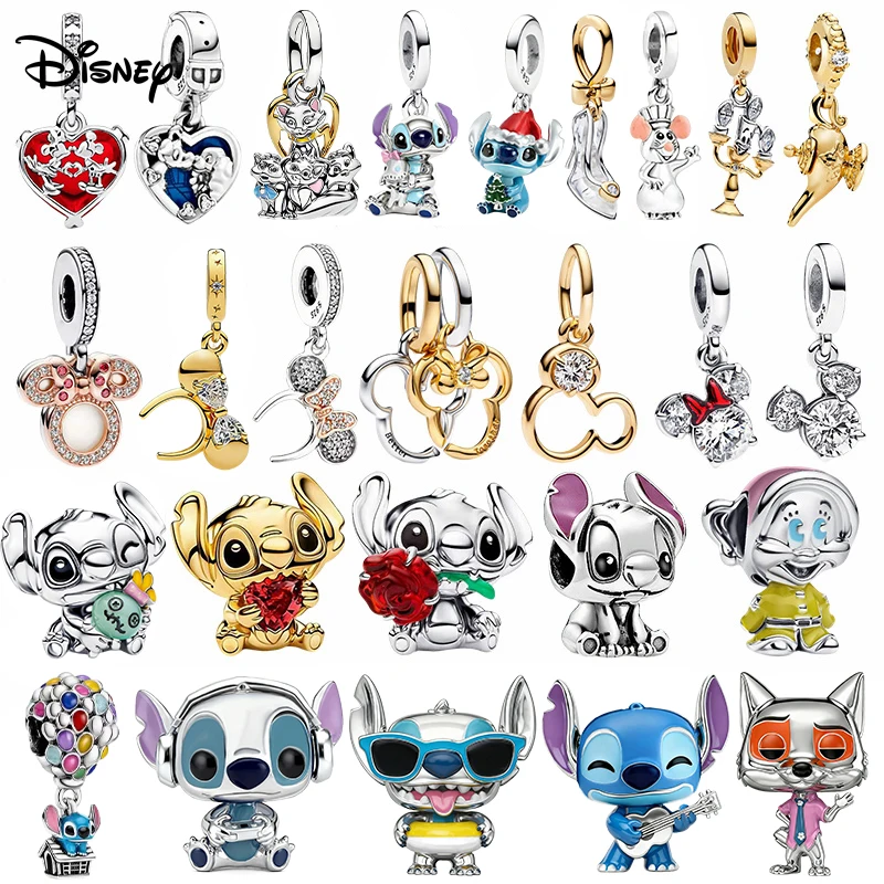 

Новый кулон-бусина Disney Stitch Minnie из стерлингового серебра S925, подходит для изготовления женских браслетов своими руками и в качестве подарка на День святого Валентина.