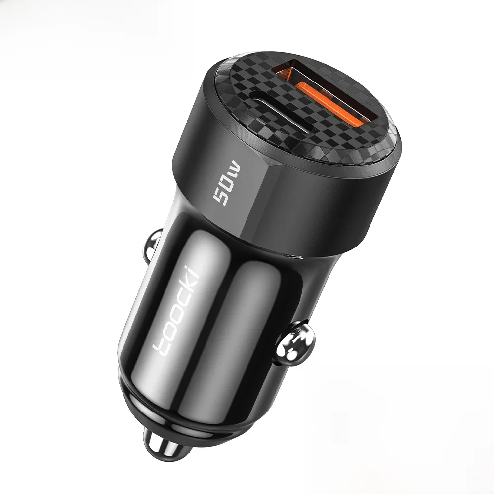 Toocki 50W USB C Car Charger Type C PD20W QC3.0 Car Phone Charger Fast Charging For iPhone Samsung Xiaomi Huawei