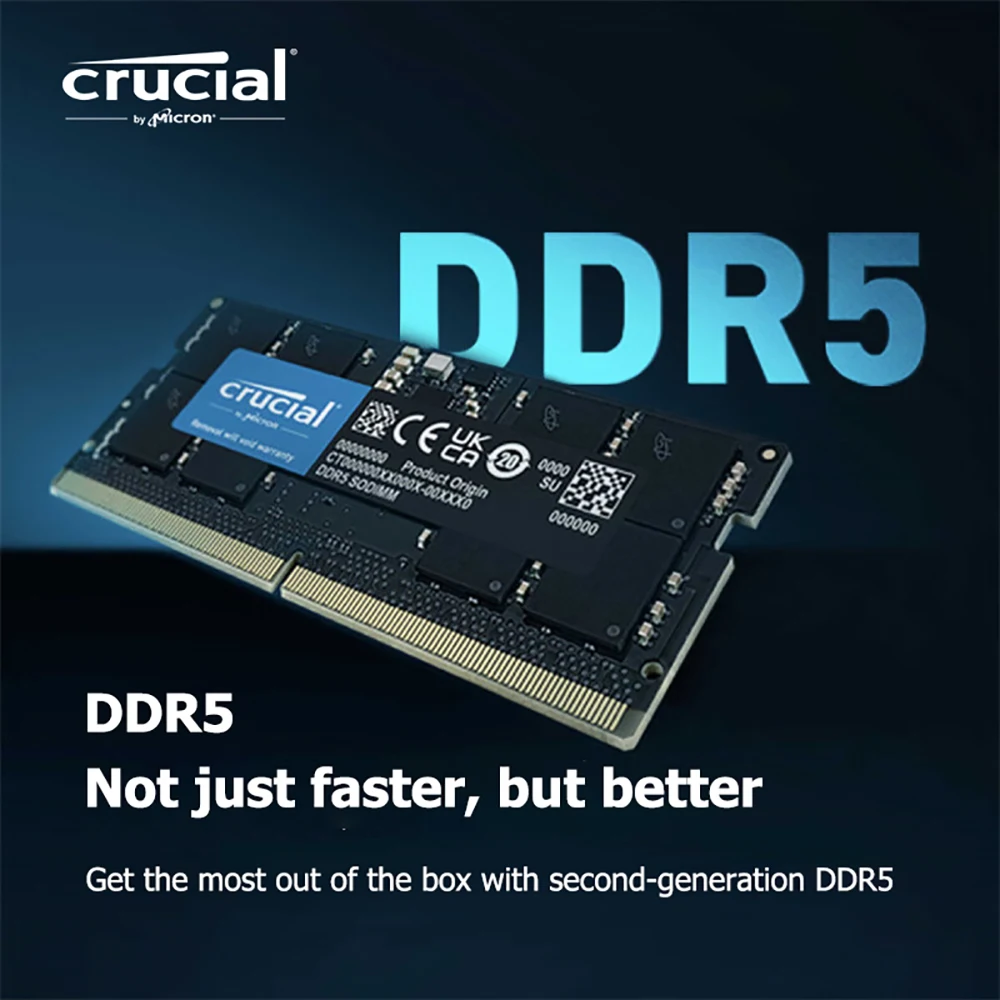 Crucial Laptop RAM Memory DDR5 16GB 32GB 4800MHz 5600MHz 1.1V CL40 262-Pin For LEGION Laptop Notebook Ultrabook Module SO-DIMM