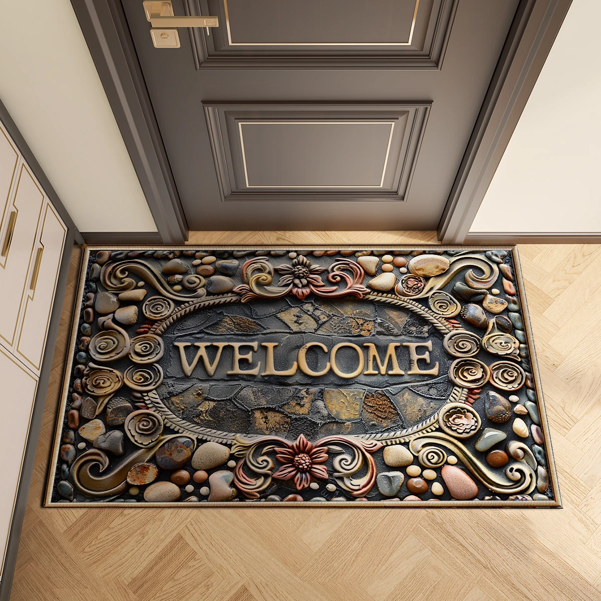 Luxury Vintage Home Entrance Door Mat Room Rugs For Bedroom Hallway Floor Foot Bath Mat Doormat Custom Washable