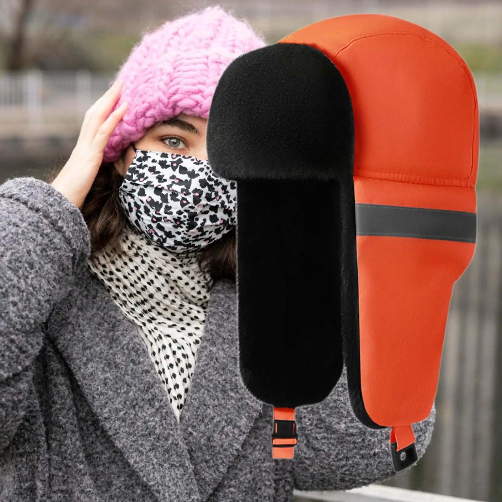 

Зимняя шапка-траппер, ветрозащитная теплая рабочая шапка-ушанка, теплая рабочая одежда, ветрозащитная шапка для пилотов, охоты, езды на велосипеде, походов на открытом воздухе