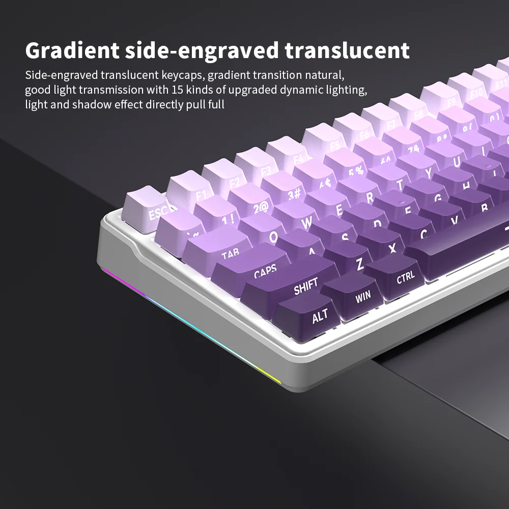 FURYCUBE ZT99 Wired Gradient Side Engraved Mechanical Keyboard Hot Swappable White Light Effects