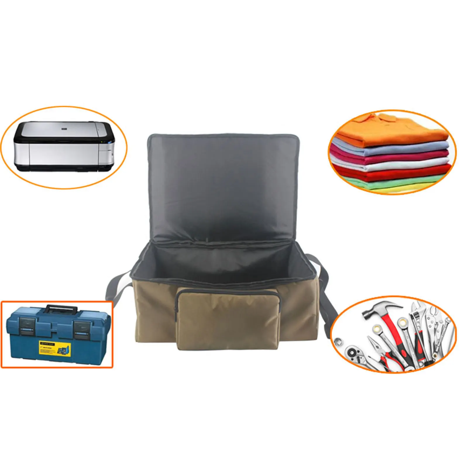 Mobile Printer Storage Bag Accessories Dustproof Cover for Business for Men Accessories Carrying Case Khaki Oxford Cloth