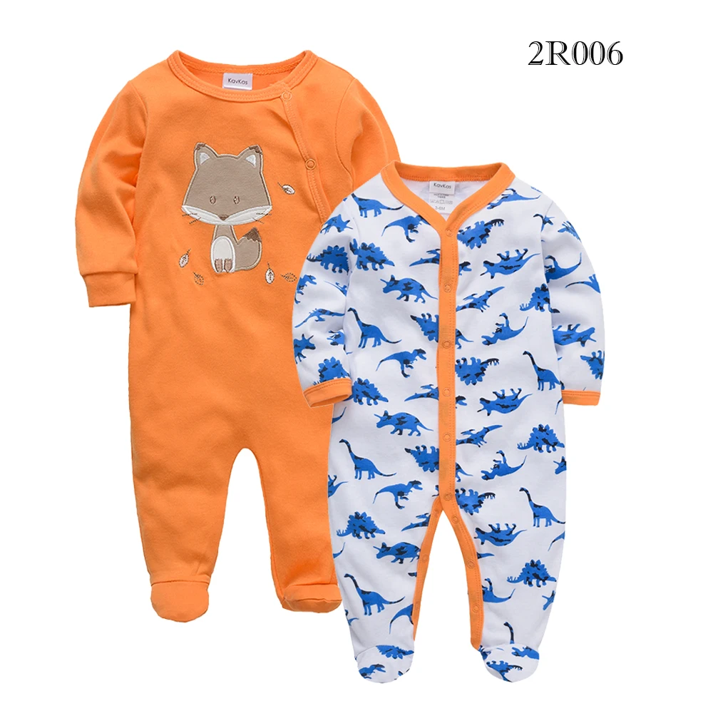 KAVKAS 0-12Months Baby Romper Newborn Clothing 100%Cotton Clothes Long Sleeve Infant Clothing Pajamas Overalls Cheap