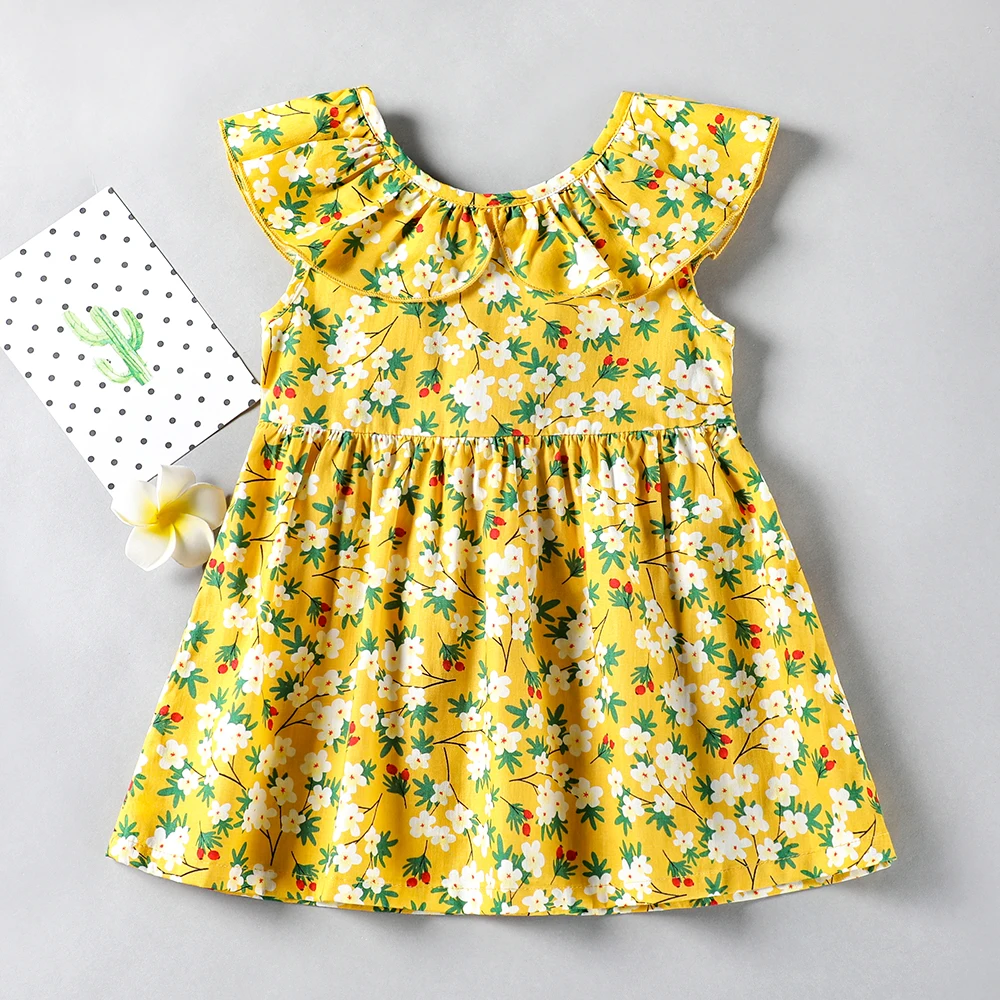 

Toddler Girls Summer Dress Baby Ditsy Floral Ruffle Sleeveless Dress 0-2 Years Old Infants Clothes