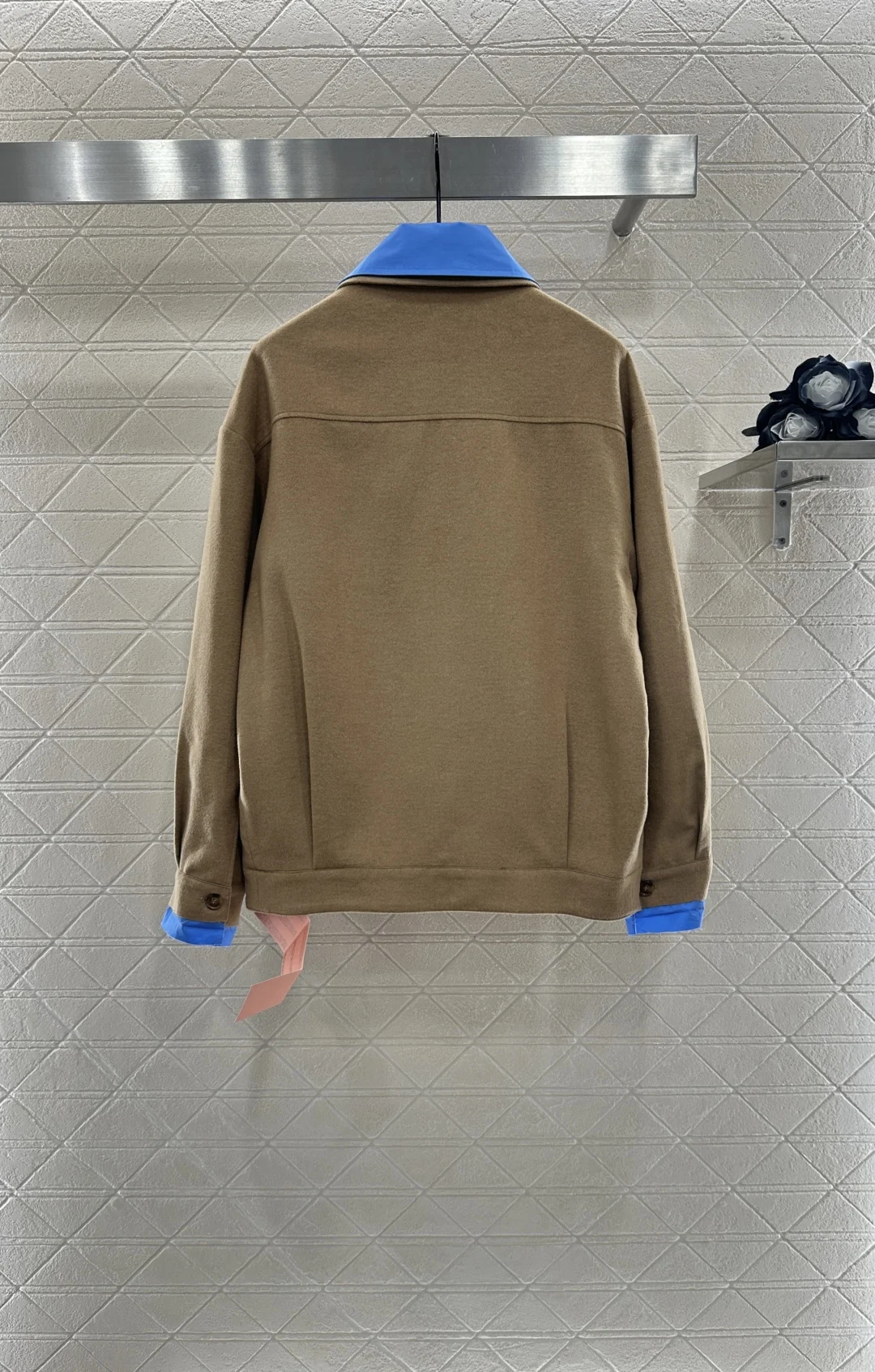 

2025 New Product Color Contrasting Jacket Coat Zipper Detachable Collar Light Khaki Color Matching WYY-112