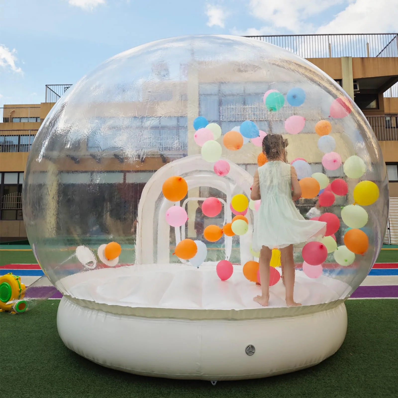 Inflatable Bouncing Bubble House Upgraded Version Inflatable Bubble Tent with Jumping Base Commercial Grade PVC Ballons House