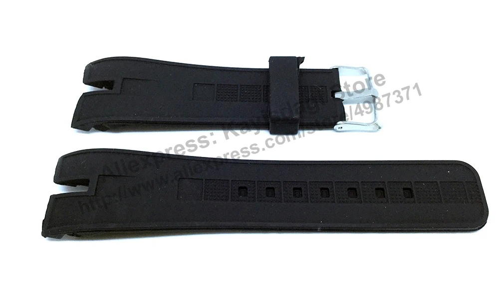 Fits/for Roger Dubuis Excalibur and Easydrive RDDBEX0405 - 26mm Black Soft Silicone Rubber ES45 Watch Band / Strap / Belt