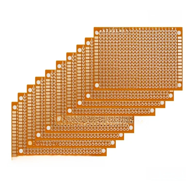 10 pièces 5x7CM 5*7CM PCB platine de prototypage Protoboard simple face cartes de Circuit imprimé universelles 1.2MM d'épaisseur bricolage ensemble jaune