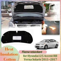Hood Engine Cover for Hyundai i25 Accent RB Verna Solaris 2011~2017 Insulation Liner Cotton Soundproof Trunk Heat Mat Accessorie