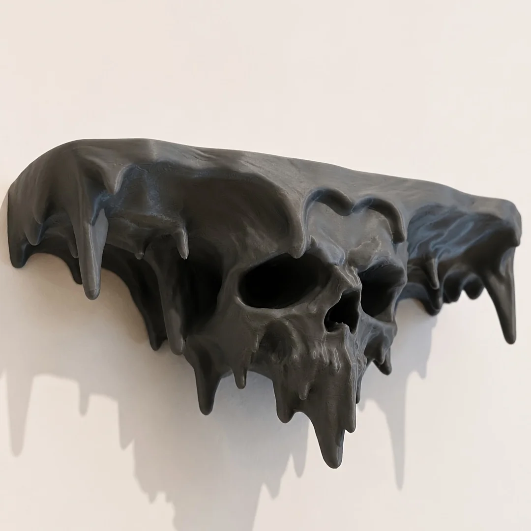1pcs Skeleton storage rack wall rack 3D printing wall mounted black skull Halloween wall decoration view 3