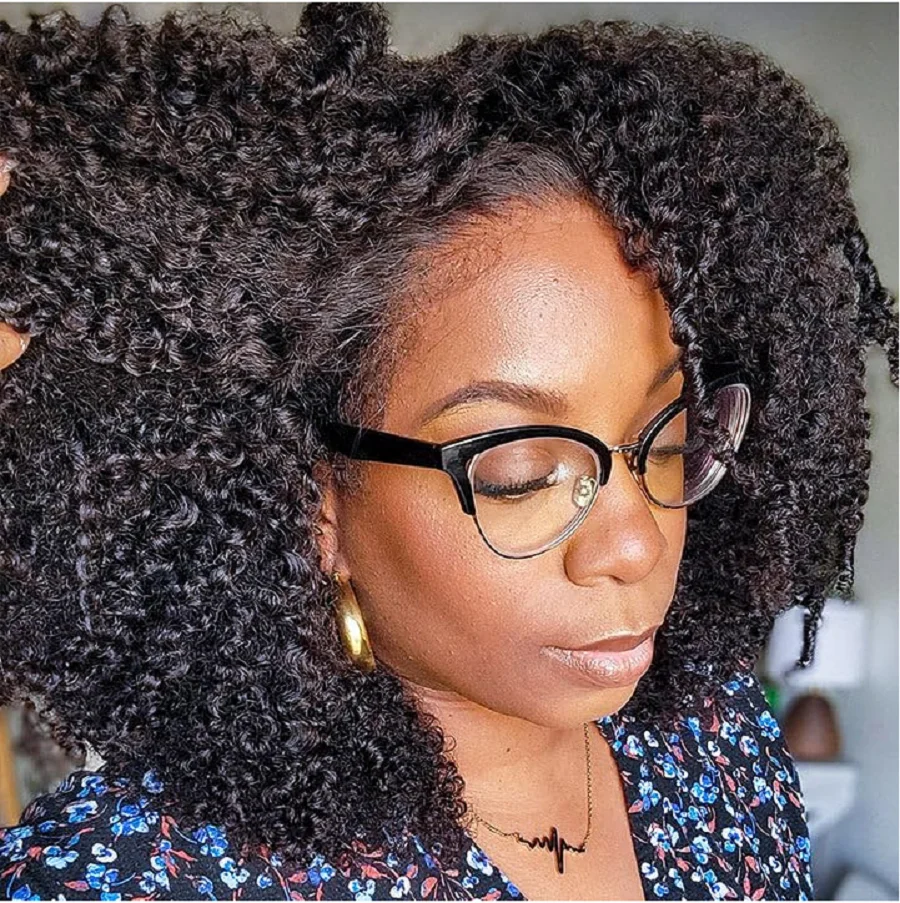 Afro verworrenes lockiges Haar mit Massenverlängerungsgeflecht, einzelner Spender, rohes reines Haar, unverarbeitet, 100 % Vietnam-Haarbündel im Ausverkauf