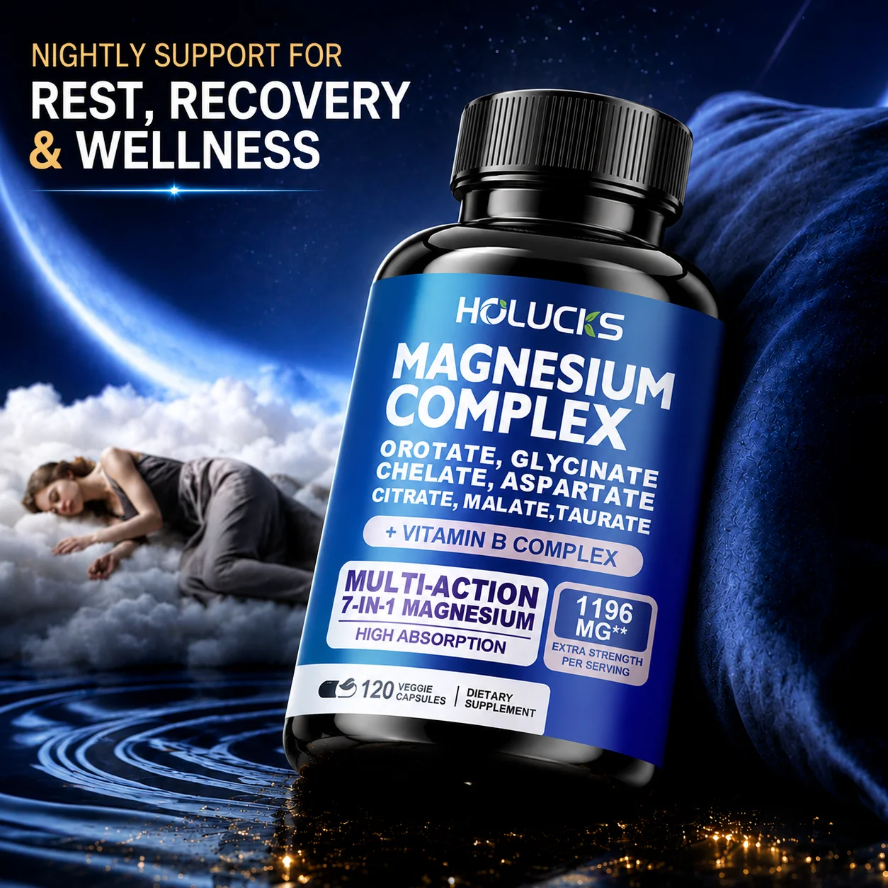 Magnesium Glycinate Capsule - Magnezyum Kompleks Kapsülleri, B6 Vitamini ile,