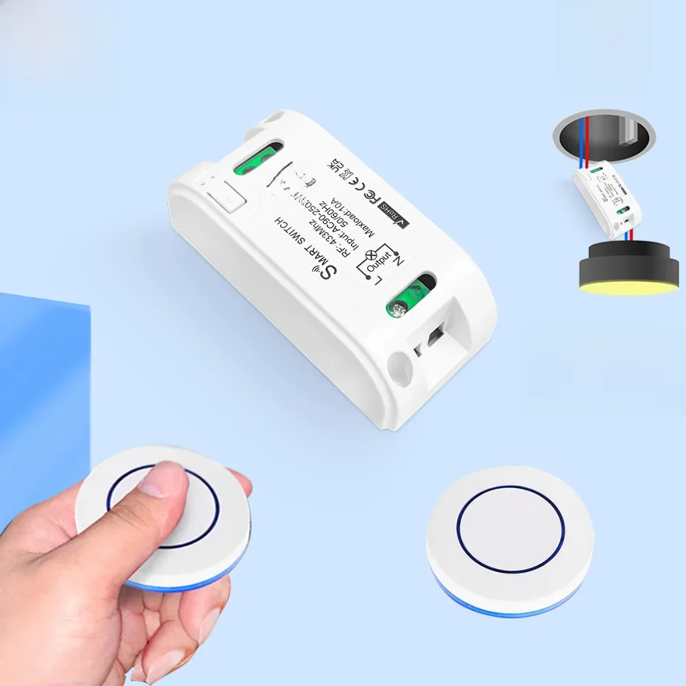RF 433 Mhz Wireless Smart Licht Schalter Mini Wand Panel Schalter mit Fernbedienung Mini AC 110 V