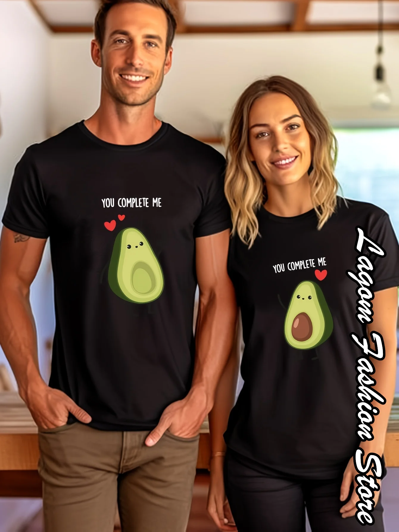 Couple Avocado T-Shirt Summer Men Women Lovers Fashion Cotton Tops Tees Valentine\'s Day Clothing You Complete Me Streetwear