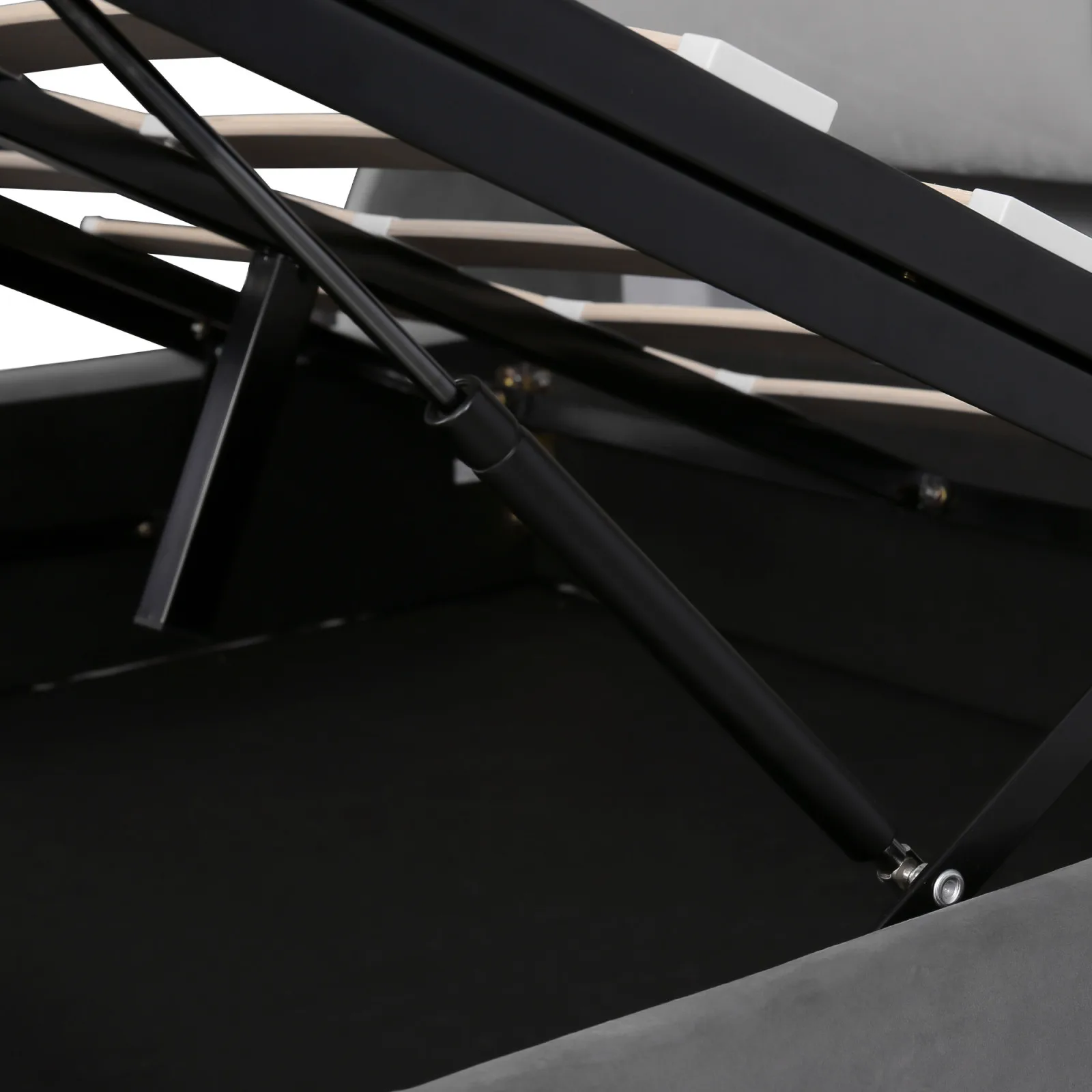 Letto 140 x 190 cm, letto matrimoniale imbottito con contenitore, letto con base a molle imbottita, testiera e rete a doghe, letto contenitore idraulico, per adulti e ragazzi, senza materasso,