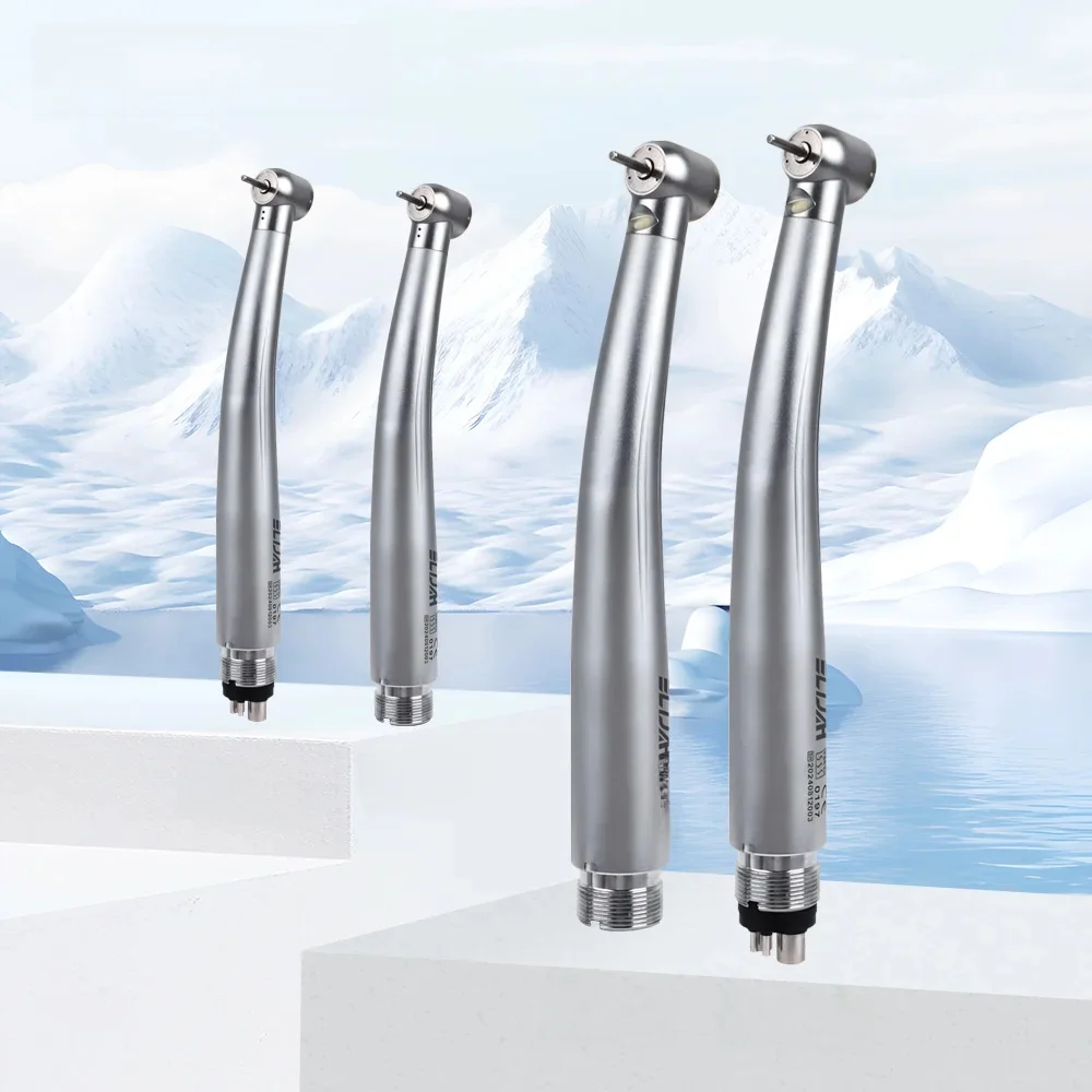 Pièce à main dentaire LED à grande vitesse, 2/4 trous, bouton poussoir, Turbine à Air, générateur électronique, roulement en céramique, outils de pulvérisation d'eau simple/Triple