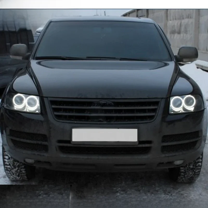 Do Volkswagen VW Touareg 2003 2004 2005 2006 Ultra Bright Day Light DRL CCFL Angel Eyes Demon Eyes Kit Warm White Ring — zdjęcie 2