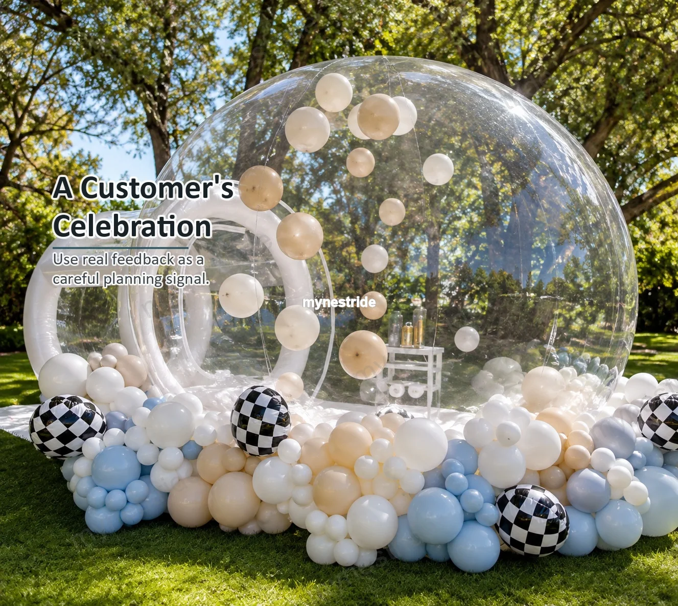 Jkb9747 Domo Inflable Transparente | Tienda de Campaña Inflable / Casa Burbuja / Tienda de Campaña para Acampar / Habitación Cielo Estrellado - Añade un Toque a Tu Boda