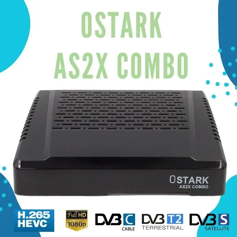 Ostark AS2X COMBO, Satellite Receiver, DTT, DVB S2 S2X, DVB T2, DVB C, CA CONAX, H.264, H.265,1080P, USB WIFI included, Youtube, Shipping from Spain