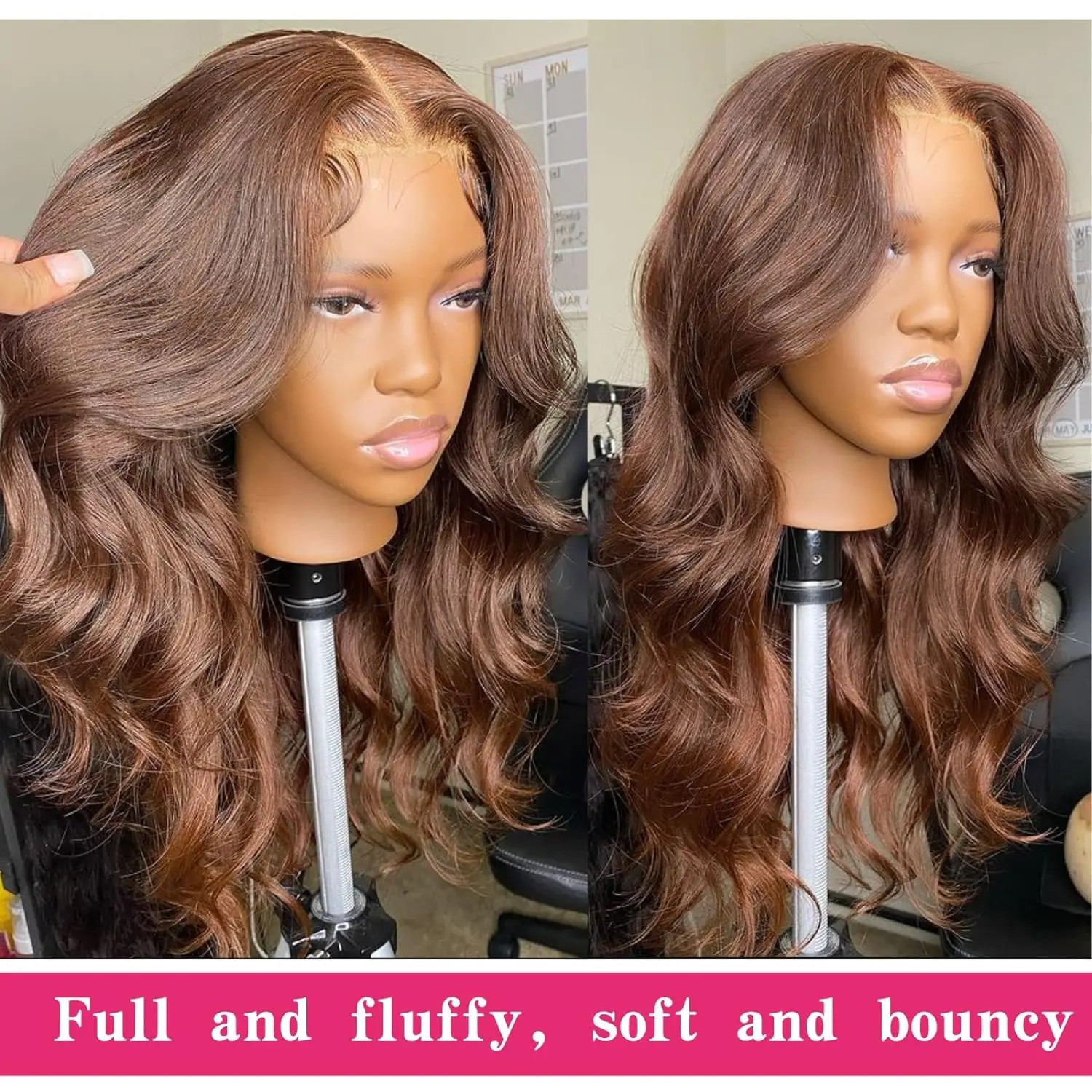 Chestnut Brown Human Hair Wig Body Wave 13×6×1 T Part HD Lace Front Wig Light Brown Body Wave Wig Cheap Wigs For Women