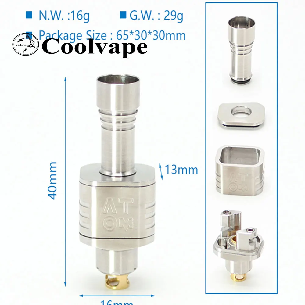 SXK โปรโตคอล Atom สไตล์ RBA สำหรับ Sxk Billet / BB Mod Kit Boro อุปกรณ์3.5/4.0มม.AirPin เปลี่ยนกลางถัง