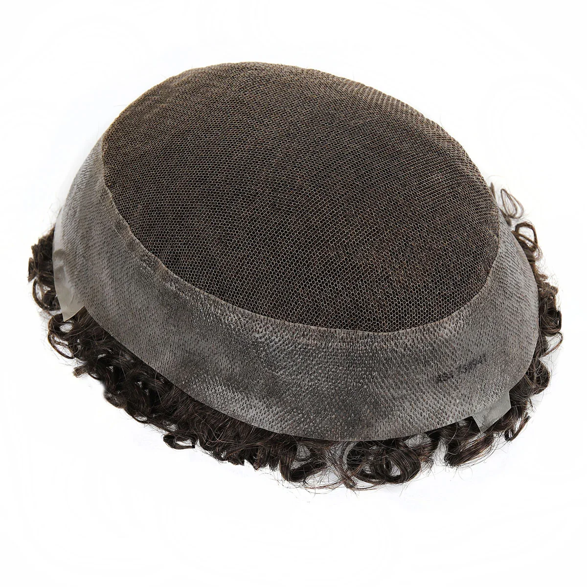 TUL14 مجعد رجل الشعر المستعار 15 مللي متر ضيق الضفيرة الهجين قاعدة من الدانتيل ومحيط الجلد تنفس ودائم الهندي ريمي الشعر البشري الشعر المستعار #5