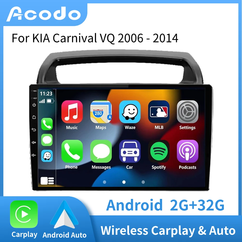 

ACODO CarPlay Android Car Radio For KIA Carnival All-in-one VQ 2006 - 2014 Multimedia Player Navigation IPS Screen Auto Stereo