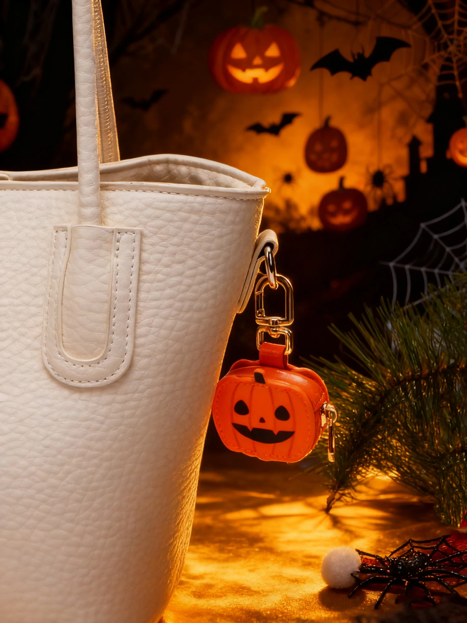 Halloween Coin Purse Fashion Personality Little Pumpkin Pendant Keychain Cute Mini Bag Accessories Send Girls Halloween Gifts image 3
