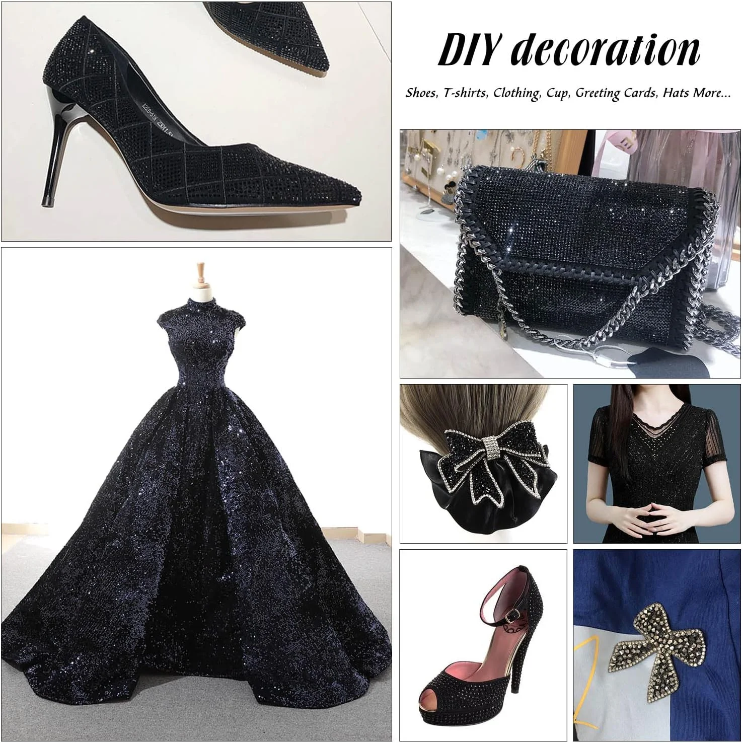 Rigta Jet Black SS16 SS20 Hight Quality DMC Hot Fix Rhinestones Flatback Glass Hotfix Rhinestone Stones For Garment Shoes DIY
